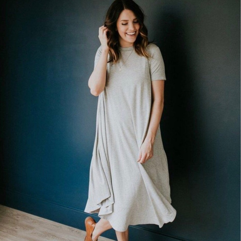 Maternity Nursing Friendly Grey Flowy Dress
